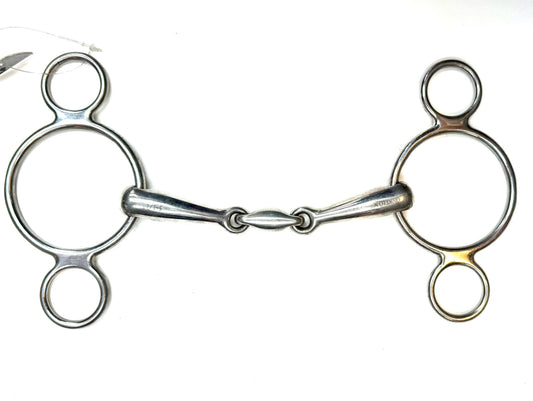 Bit Gag 2 Ring Nelson Peanut Link Jointed Snaffle