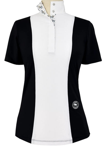 Essex Classics Ladies Luna II Black w/ Unicorns Short Sleeve Performance Show Shirt