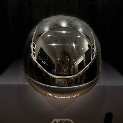 Helmet Miss V2 Glossy - Glossy - Chrome Rails & Black Chrome Blazon -  Samshield Stock 2.0 - MSGBC