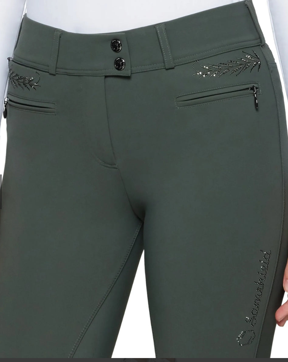 Samshield Ladies Capucine Premium Swarovski Crystal Knee Patch Breech Black SS26