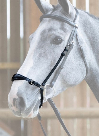 Bridle Drop Noseband Piece for Horse Bridle Italian Leather Jumpin