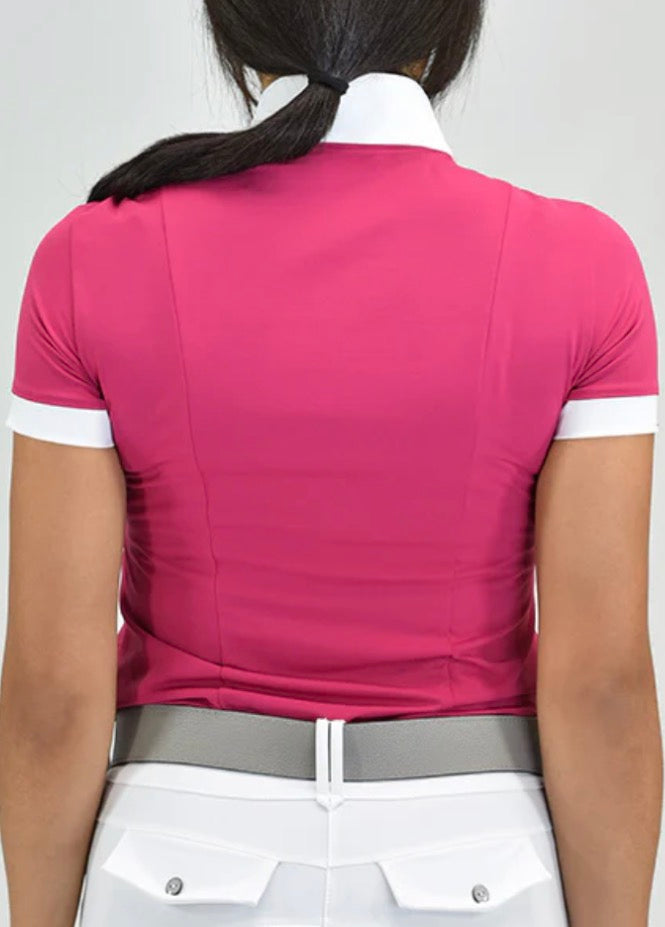 For Horses Daphne Raspberry Short Sleeve Bibb Show Shirt
