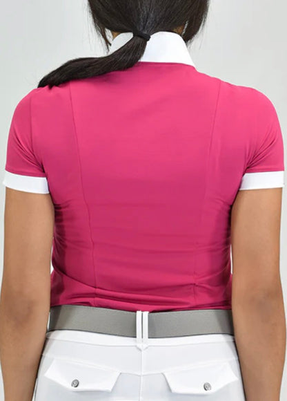 For Horses Daphne Raspberry Short Sleeve Bibb Show Shirt
