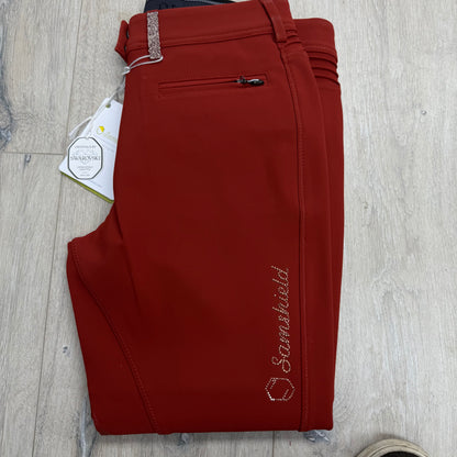 Samshield Ladies Adele Mid Rise Persian Red  Breech with Swarovski Crystal Detail