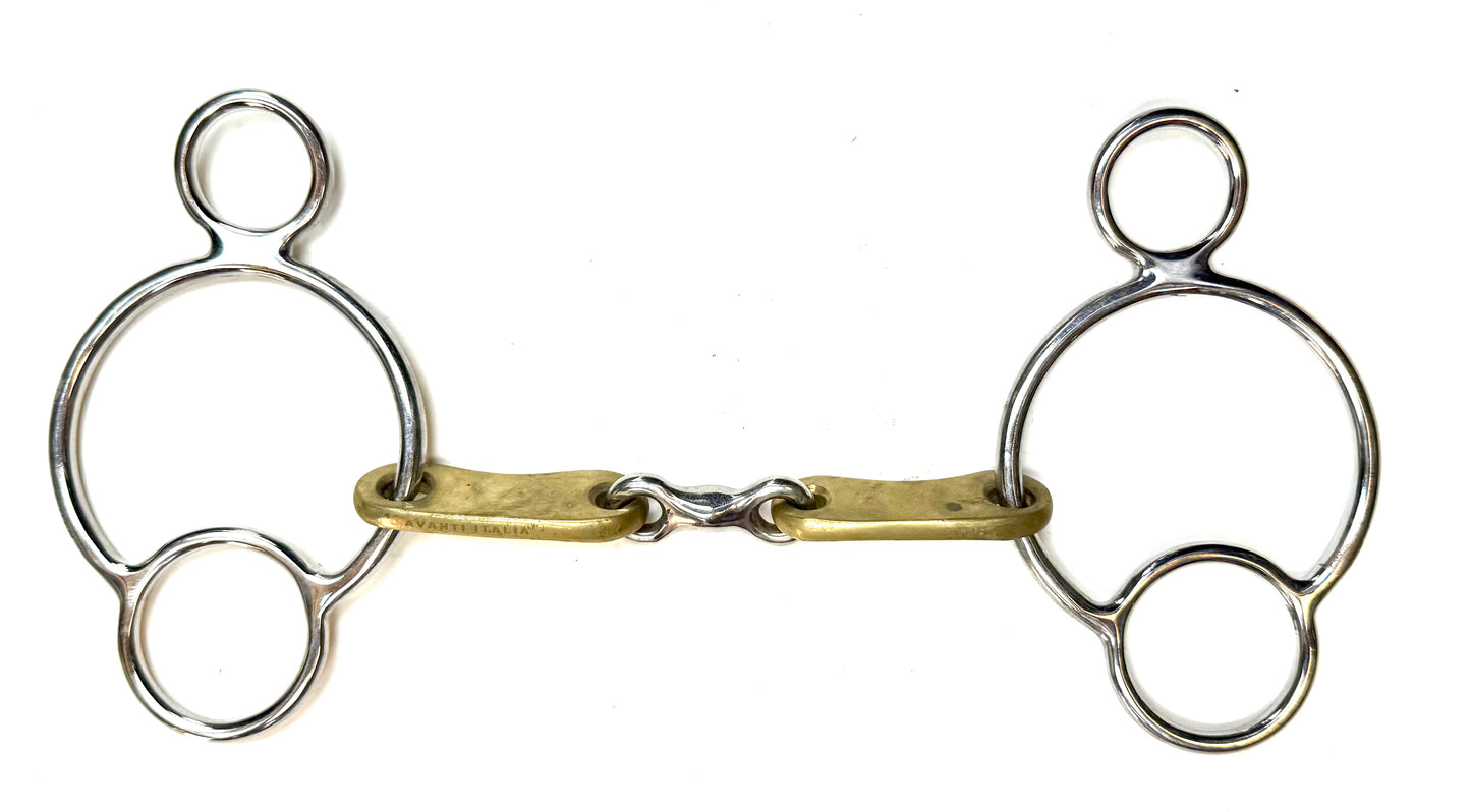 Bit Gag Nelson 1 1/2 Ring Dog Bone Snaffle Avanti Italia