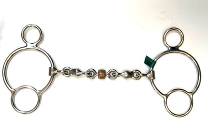 Bit Gag Nelson 1 1/2 Ring Waterford Ball with Copper Roller Avanti Italia Blue Iron