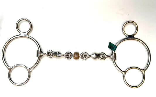 Bit Gag Nelson 1 1/2 Ring Waterford Ball with Copper Roller Avanti Italia Blue Iron