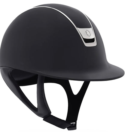 Helmet S V1 Reg Matt - Matt - Chrome Blazon &  Rails - Samshield Regular Brim 1.0 - S1RC