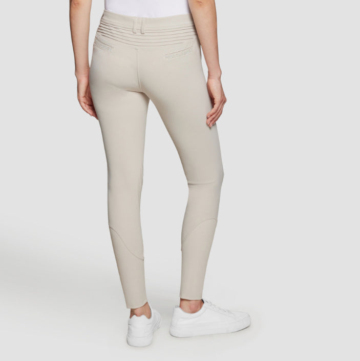 Samshield Ladies Adele Mid Rise Beige Breech with Swarovski Crystal Detail Knee Patch Replacement SP013