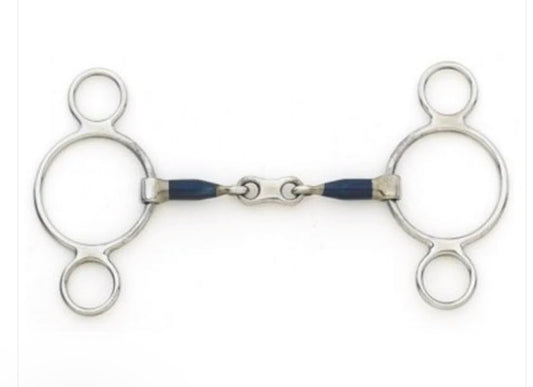 Bit Gag 2 Ring Nelson Pessoa French Link Blue