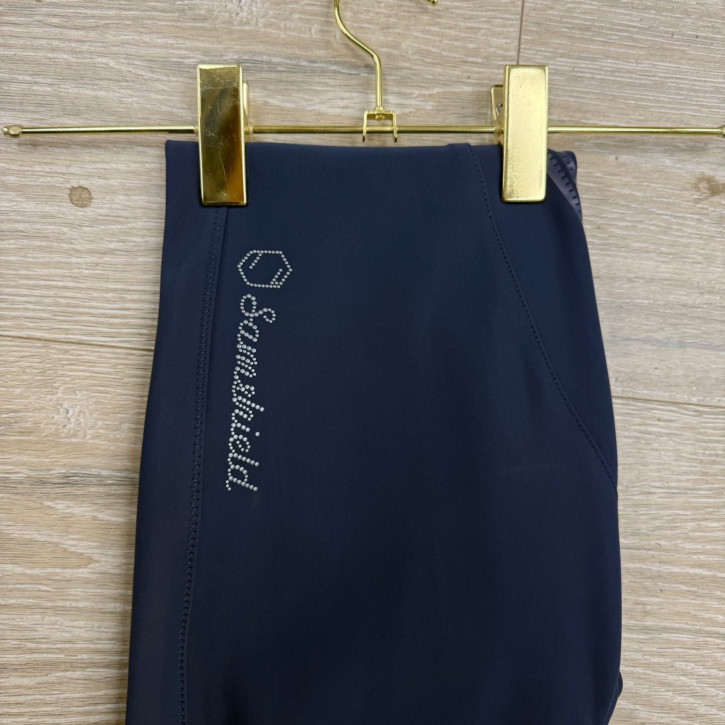 Samshield Ladies Adele Mid Rise Black Sand Agave Petrol Blue Metal Dot Logo l Detail Breech