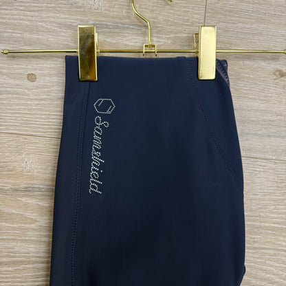Samshield Ladies Adele Mid Rise Black Sand Agave Petrol Blue Metal Dot Logo l Detail Breech