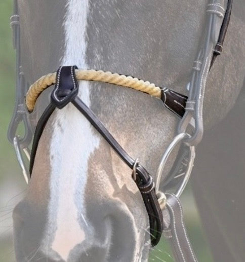 Bridle Week Rope Nose with Flash Noseband Piece for Attachment to Horse Bridle Italian Leather Jumpin