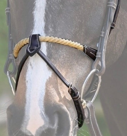 Bridle Week Rope Nose with Flash Noseband Piece for Attachment to Horse Bridle Italian Leather Jumpin