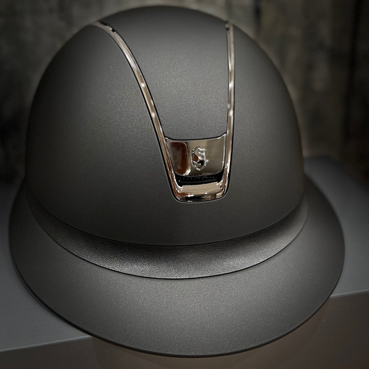 Helmet Miss V2 Matt - Matt - Black Chrome Rails & Blazon - Samshield Stock 2.0 - MSBC or MS2BC