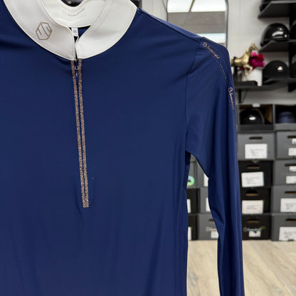 Samshield Ladies Show Shirt Long Sleeve Aloise Blue - Rose Gold Swarovski Grey
