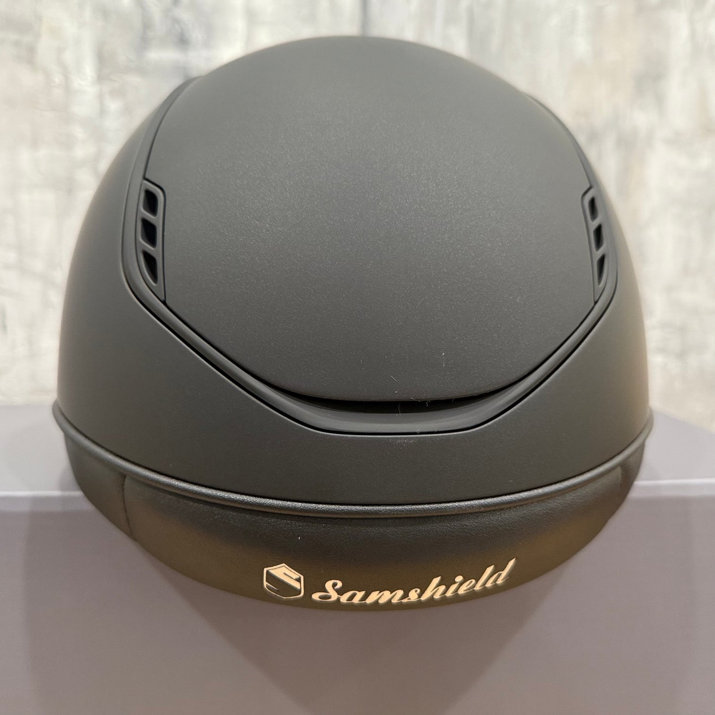Helmet Miss V2 Matt - Matt - Black Matt Blazon & Rails - Alcantara Embroidery Band - 5 Jet Hermtite Swarovski Crystal - Samshield 2.0 Custom Limited Blackout Darkline