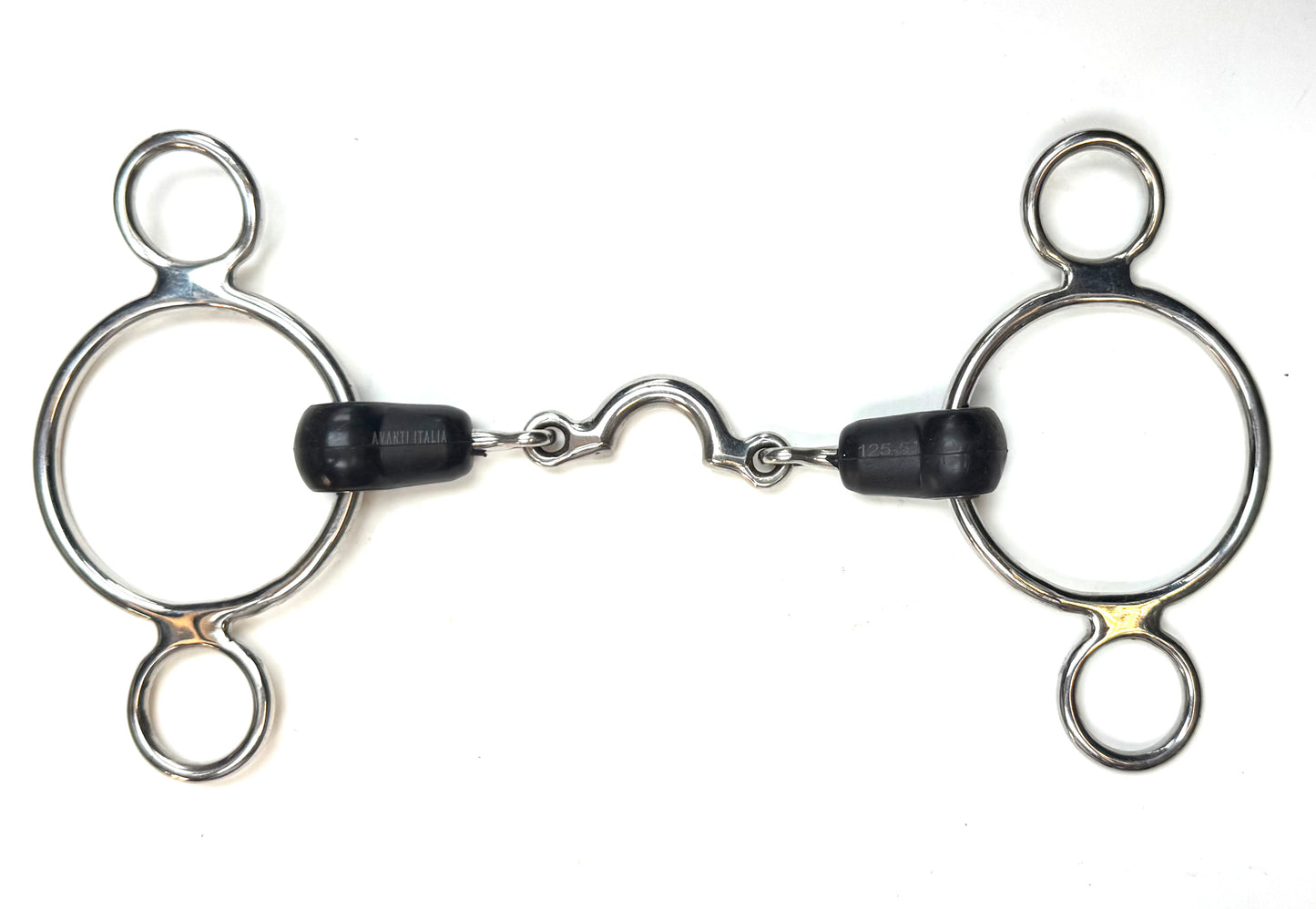 Bit Gag Nelson 2 Ring Medium Segundo Rubber Avanti Italia