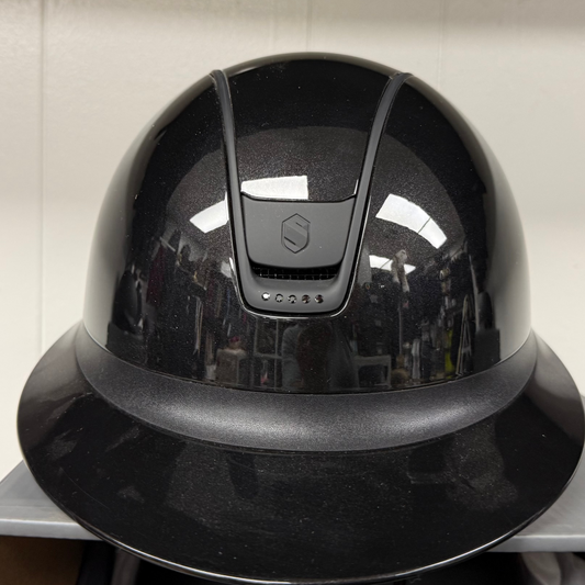 Helmet Miss V2 Glossy - Glossy - Black Matt Rails & Blazon - 5 Jet Crystals- Samshield Custom 2.0 -Limited Darkline - MS2G5