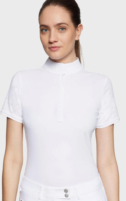 Samshield Ladies Show Shirt Short Sleeve Lily Air White Swarovski Crystal p25