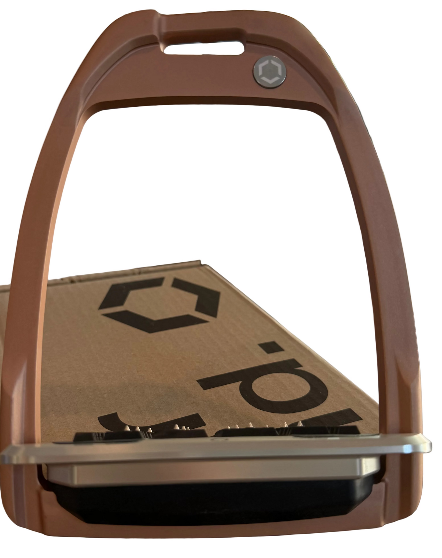 Flexon Stirrup Irons - Hunter Rose Gold and Shock Absorbers - Grip Incline Foot - Hunter H Style Iron Stirrup Incline Spike