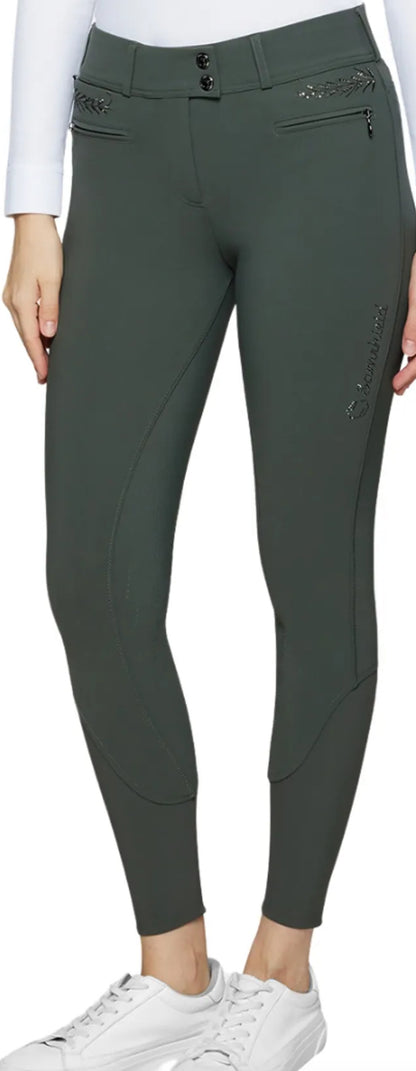 Samshield Ladies Capucine Premium Swarovski Crystal Knee Patch Breech Black SS26