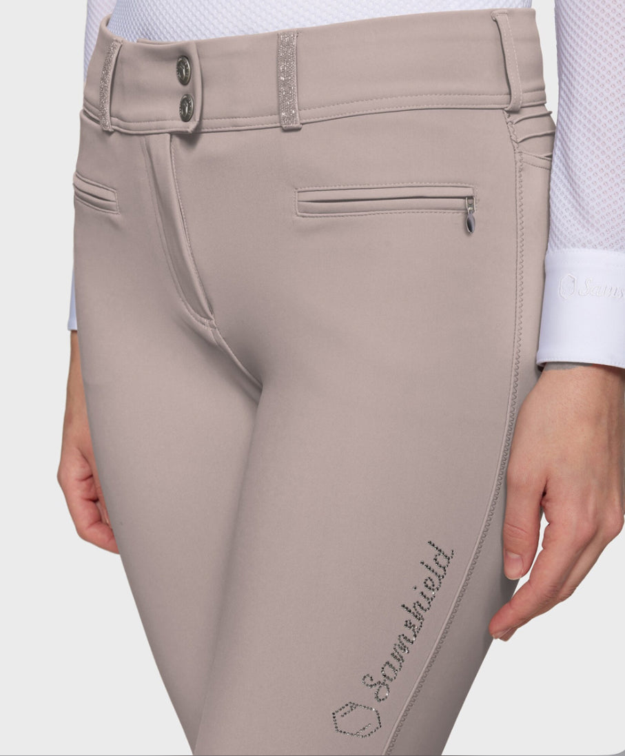 Samshield Ladies Clara Premium Swarovski Crystal Fabric HIGH Rise Breech Powder Pink