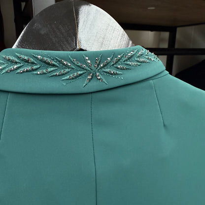 Samshield Ladies Show Coat Victory Flower Swarovski Crystal Regular Hunter Green