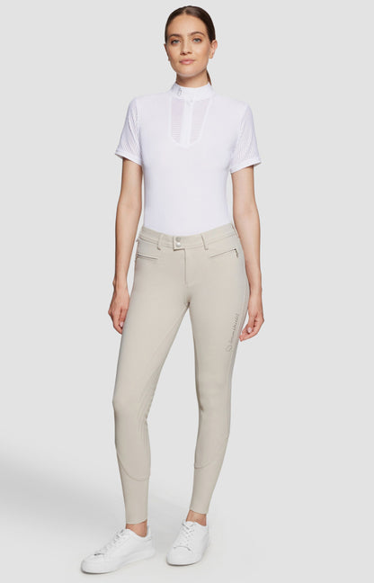 Samshield Ladies Adele Mid Rise Beige Breech with Swarovski Crystal Detail Knee Patch Replacement SP013