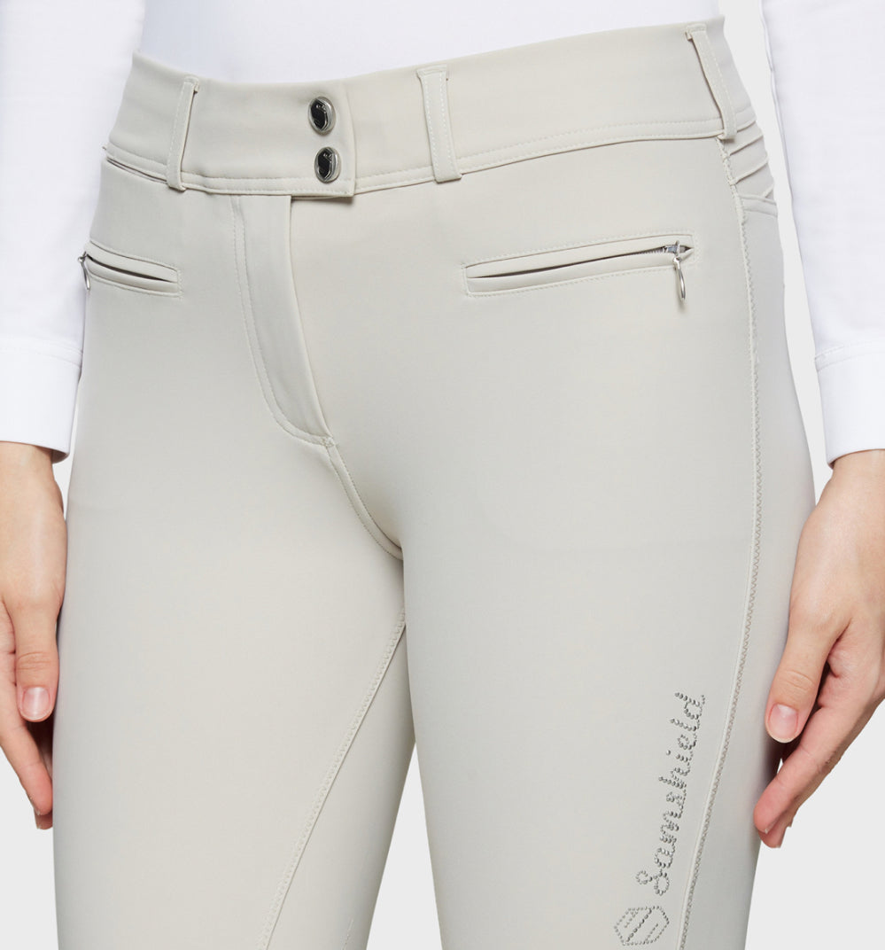 Samshield Ladies Chloe Metal Dots Mid Rise Knee Patch Breech Beige SS26