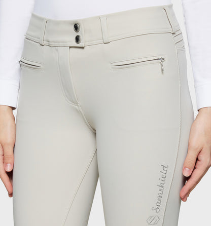 Samshield Ladies Chloe Metal Dots Mid Rise Knee Patch Breech Beige SS26