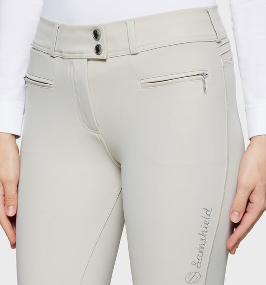 Samshield Ladies Chloe Metal Dots Mid Rise Knee Patch Breech Beige SS26