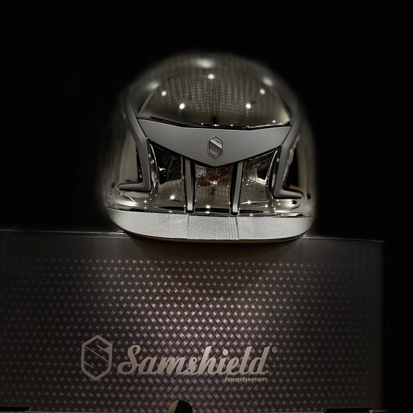 Helmet XJ V2 Limited Glossy Carbon Fiber Blackout Matt Darkline Glossy - Samhield Stock Helmet  2.0