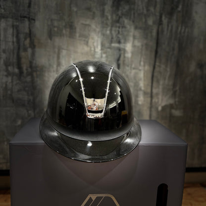 Helmet Miss V2 Glossy - Glossy - Chrome Rails & Blazon - 5 Clear Swarovski Crystal - Samshield Custom 2.0