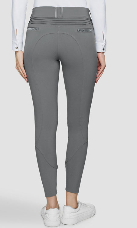 Samshield Ladies Clara Premium Swarovski Crystal Fabric HIGH Rise Breech Mineral Grey