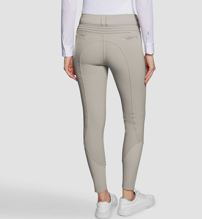 Samshield Ladies Clara Premium Swarovski Crystal Fabric HIGH Breech Beige