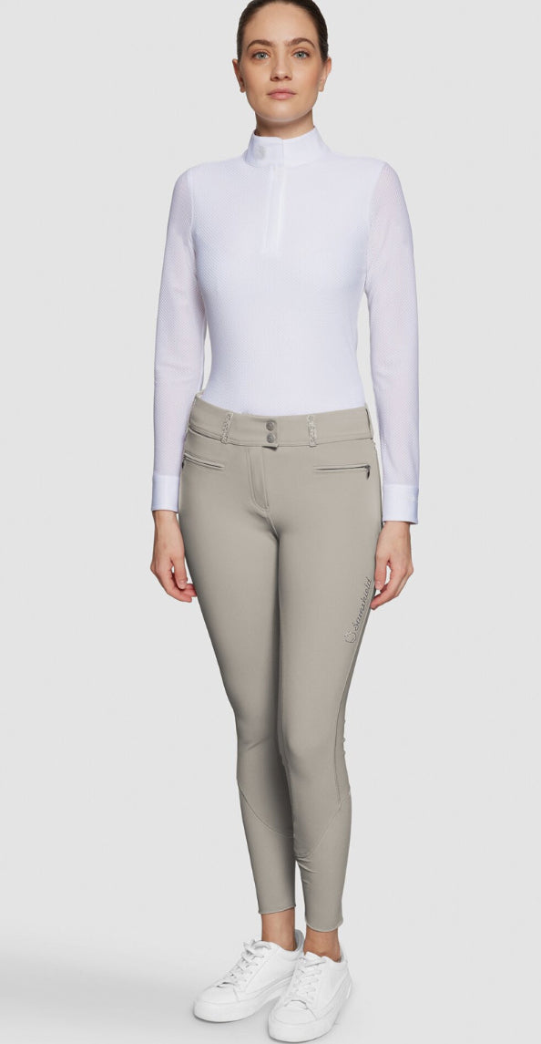 Samshield Ladies Clara Premium Swarovski Crystal Fabric HIGH Breech Beige