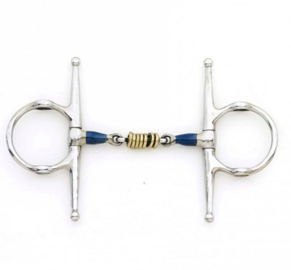 Bit Gag Full Cheek Brass Roller Jointed Snaffle