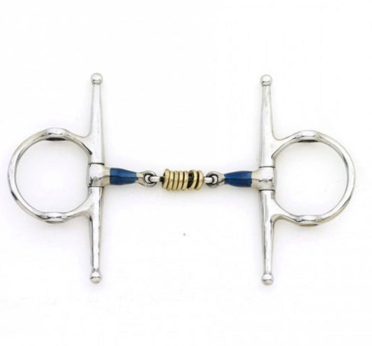 Bit Gag Full Cheek Brass Roller Jointed Snaffle