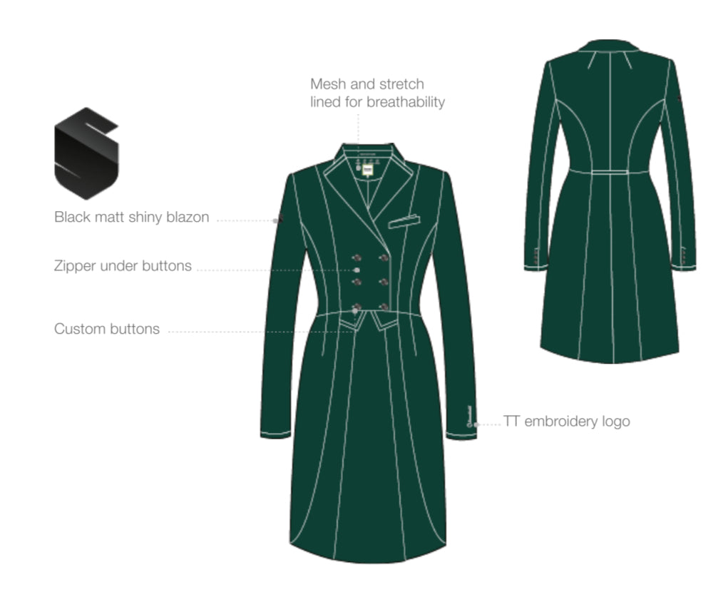 Samshield Ladies Shadbelly Darkline Hunter Green - Perfect for Derby’s or Dressage A25