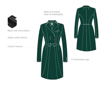 Samshield Ladies Shadbelly Darkline Hunter Green - Perfect for Derby’s or Dressage A25