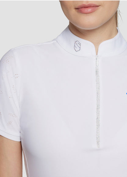 Samshield Ladies Show Shirt Short Sleeve Aloise Air White Swarovski Crystal p25