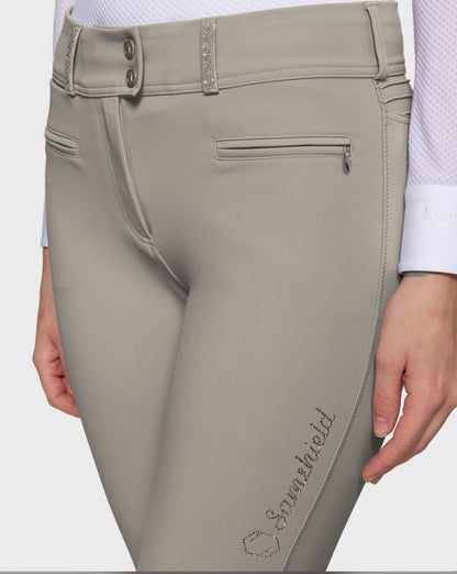 Samshield Ladies Clara Premium Swarovski Crystal Fabric HIGH Breech Beige