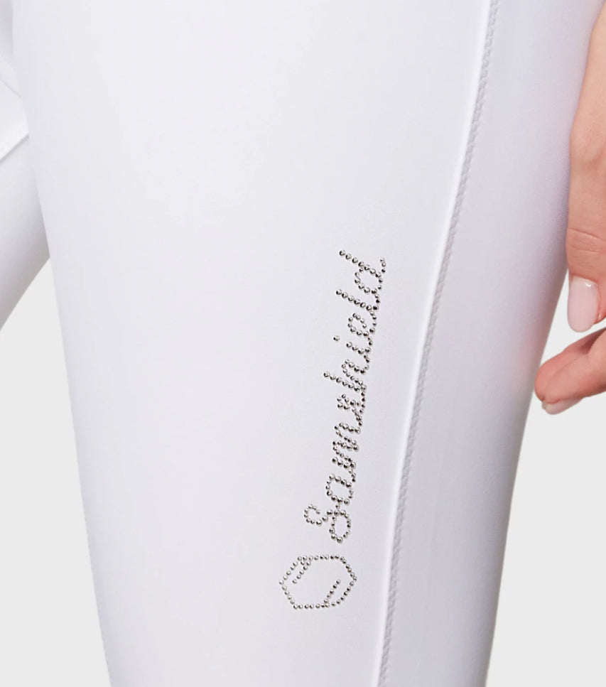 Samshield Ladies Adele Mid Rise White Breech with Swarovski Crystal Detail Knee Grip Replenishment SP013