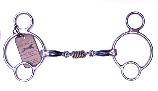 Bit Gag 1 1/2 Ring Colin Miles Blue with Brass Rollers