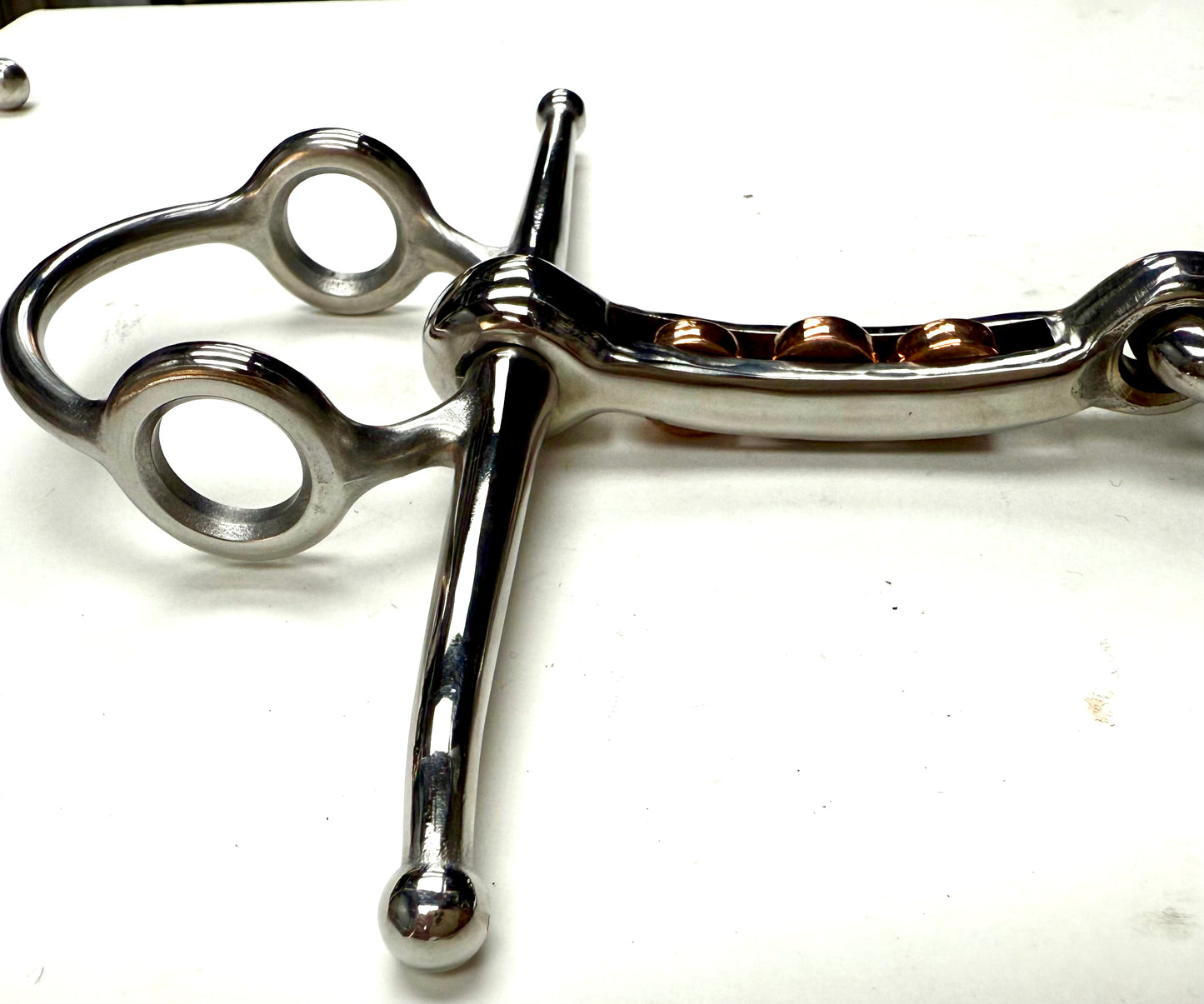 Bit Gag Full Cheek Abbey England Inlaid Copper Rollers Snaffle