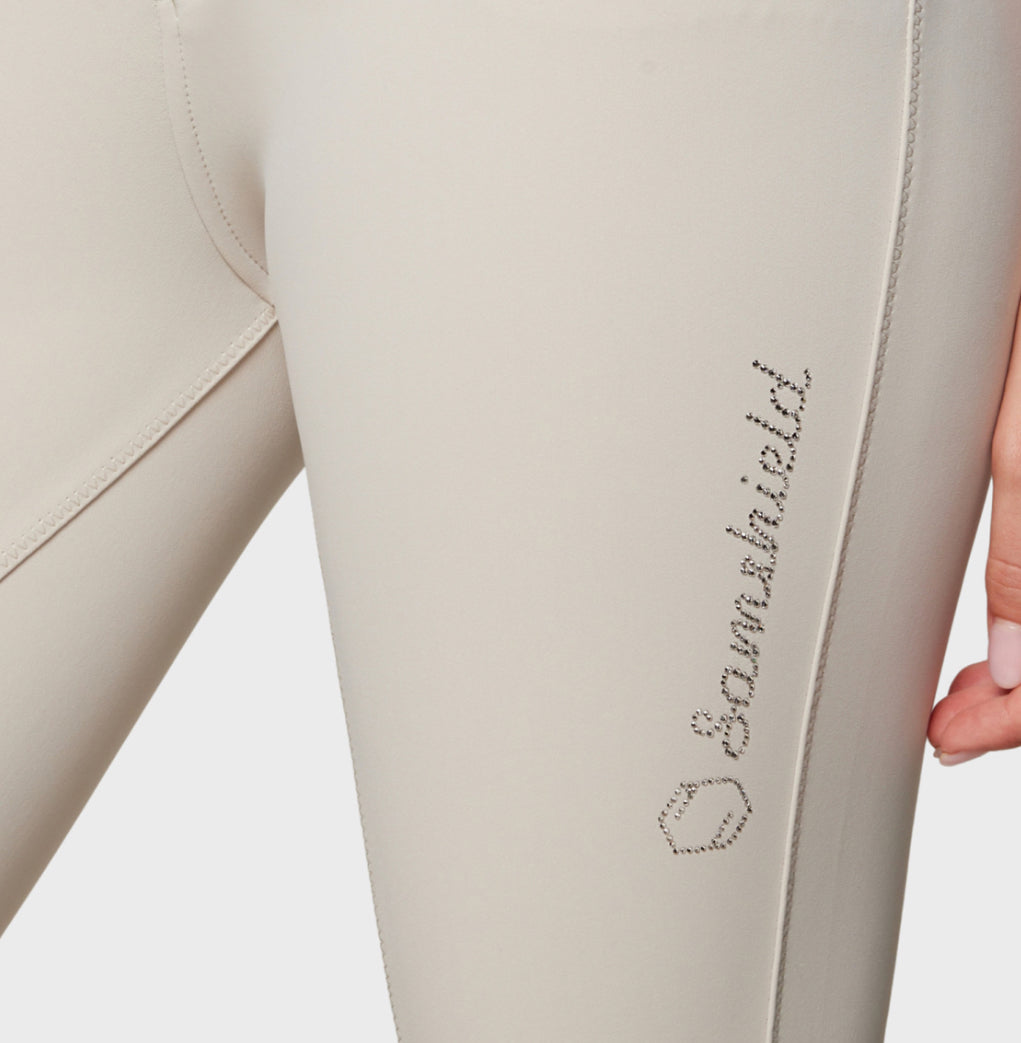 Samshield Ladies Adele Mid Rise Beige Breech with Swarovski Crystal Detail Knee Patch Replacement SP013