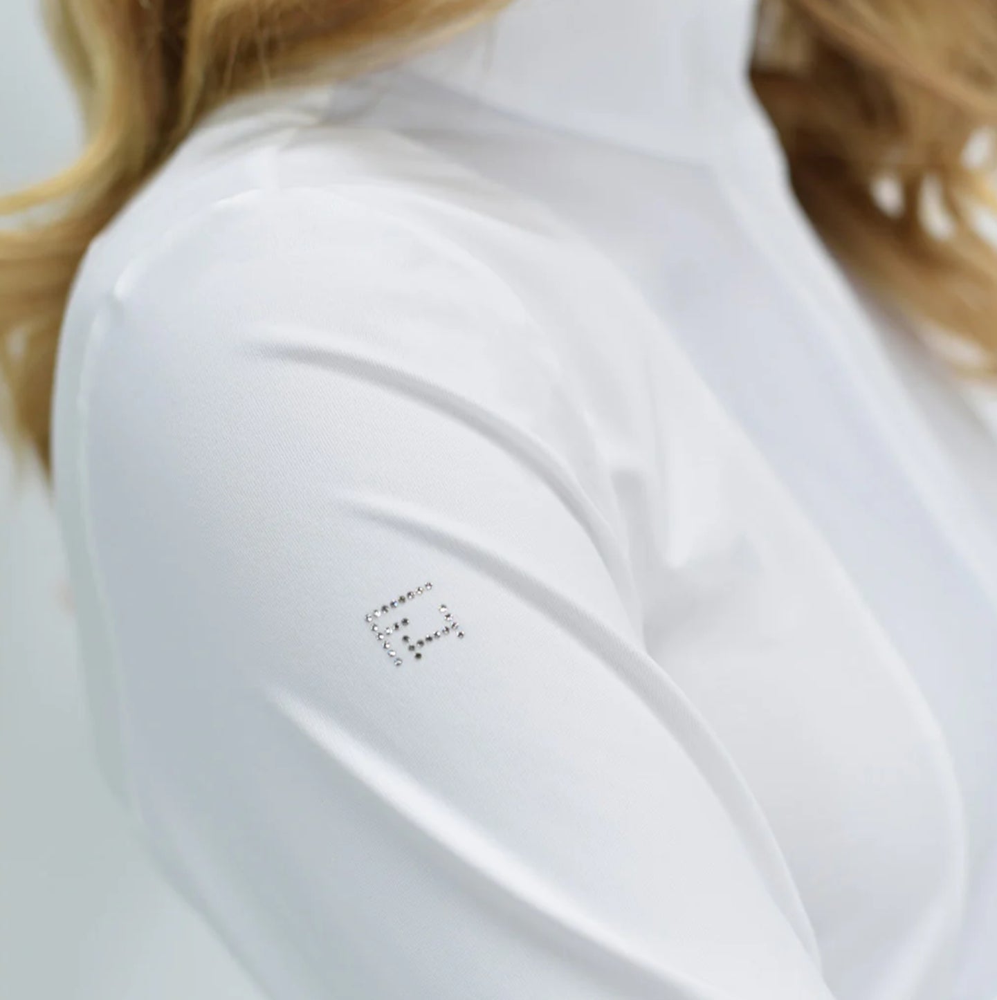 For Horses Aliyah Tangerine Long Sleeve Bibb Show Shirt with White Cuff