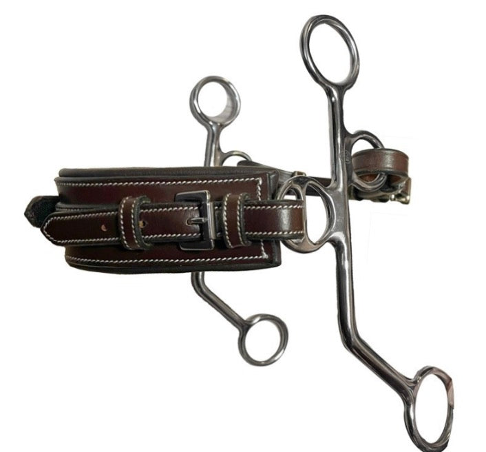 Bit Hackamore Leather Covered Adjustable Nose