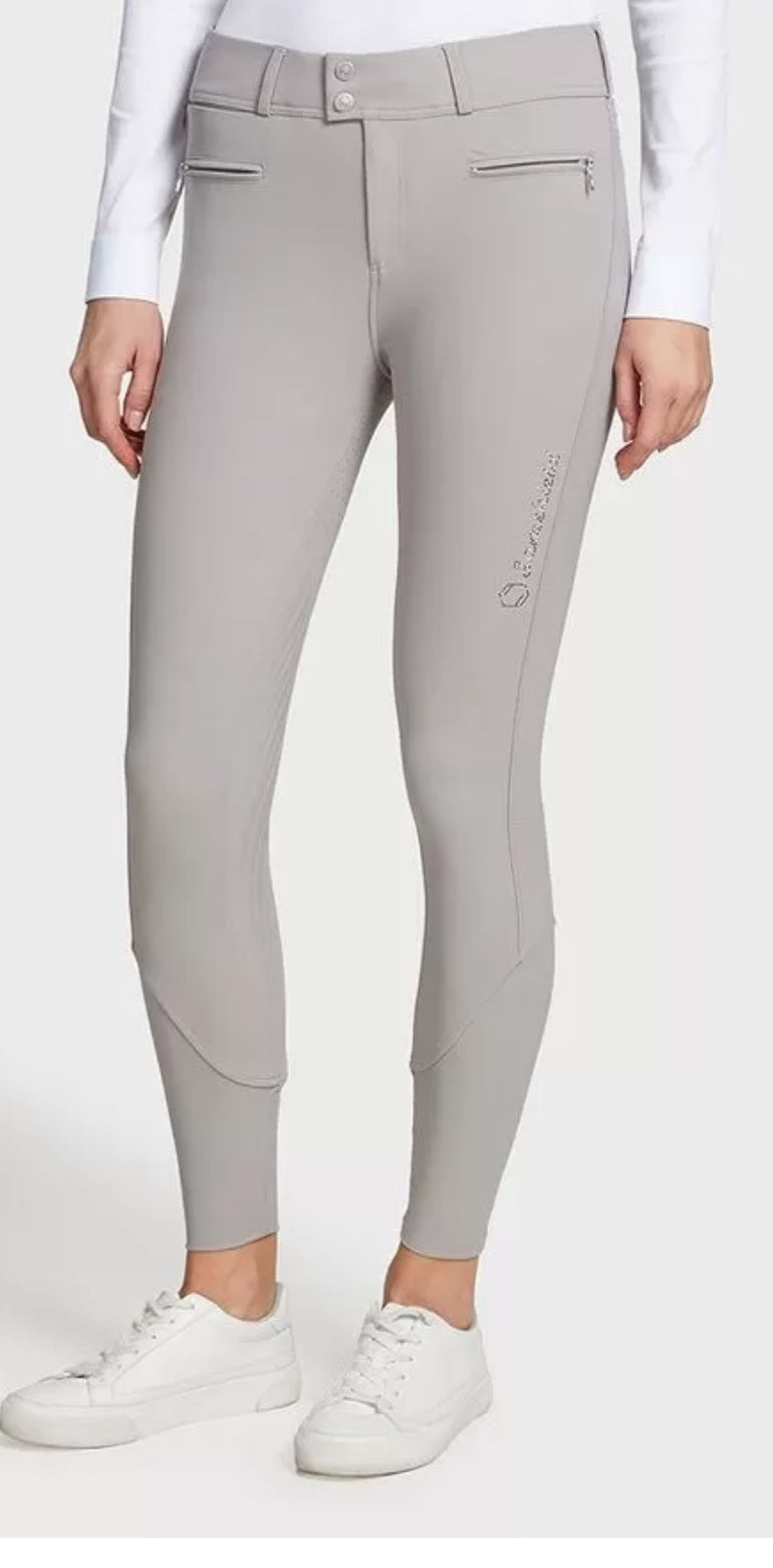Samshield Ladies Clara Premium Swarovski Crystal Fabric HIGH Rise Breech White